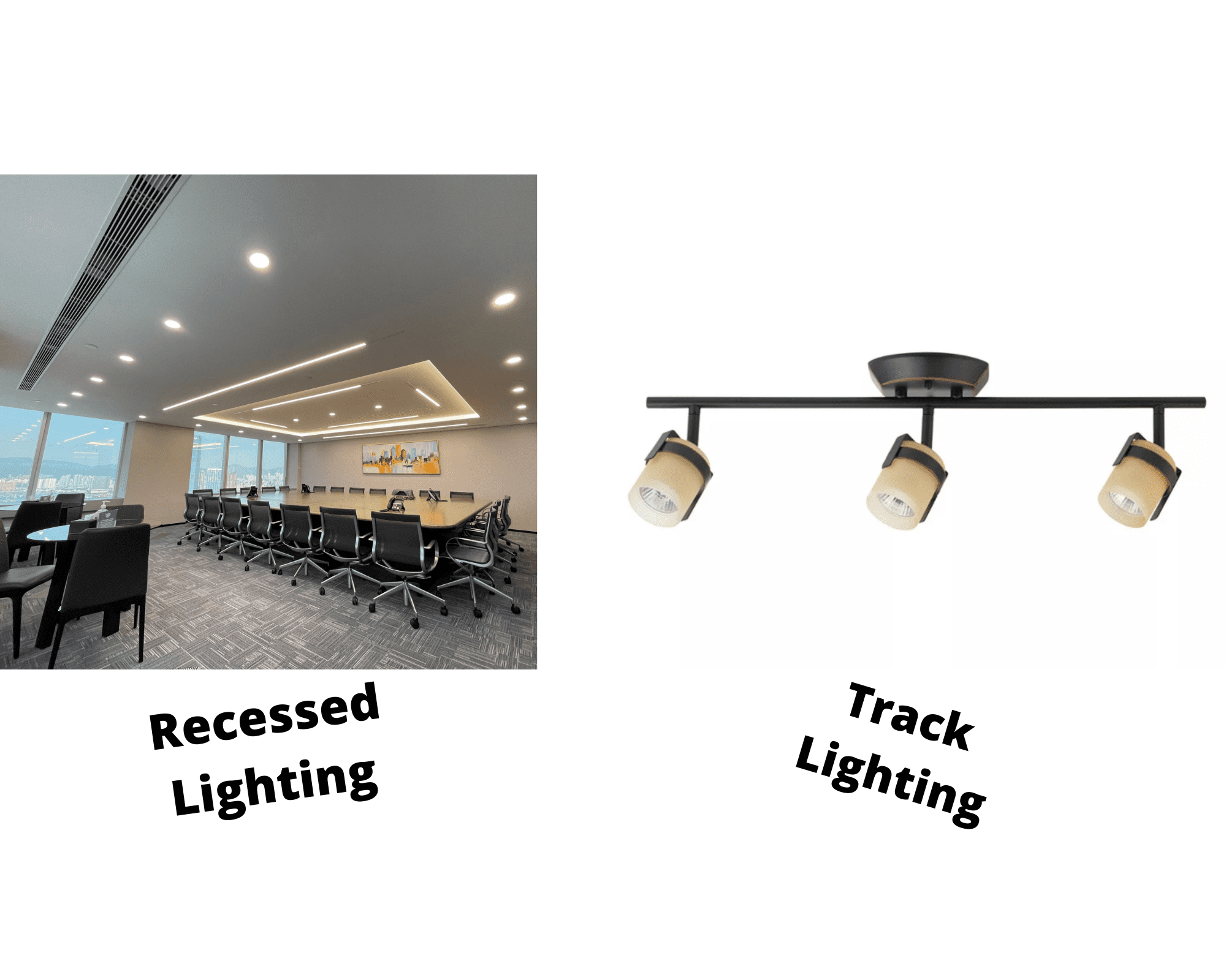 recessed light vs track light