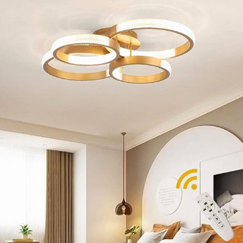 Ganeed Modern Semi Flush Mount Ceiling Light with Remote